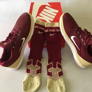 NIKE FREE SHOES: size 12.5 (FSU)& vapor socks(FSU)